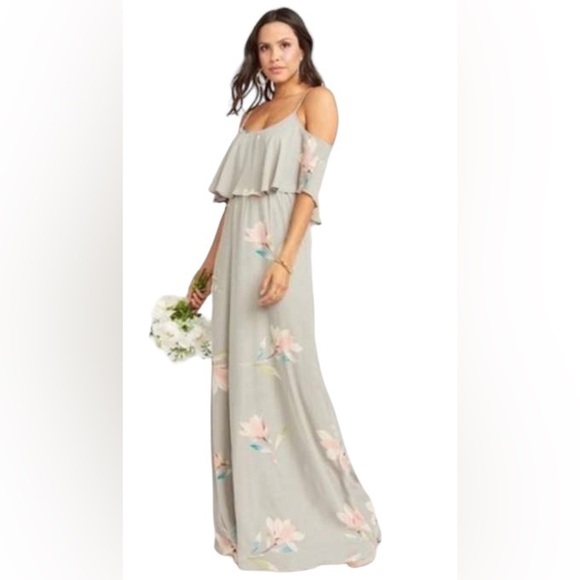 Show Me Your Mumu Caitlin Ruffle Maxi Dress in Lily Showers Size Medium - Picture 1 of 6